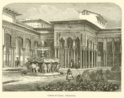 Hof van de Leeuwen, Alhambra door G. F. Sargent